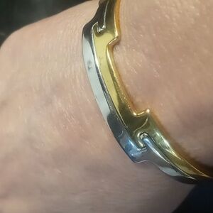 Avon puzzle cuff bracelet silver & gold tone pieces NWOT